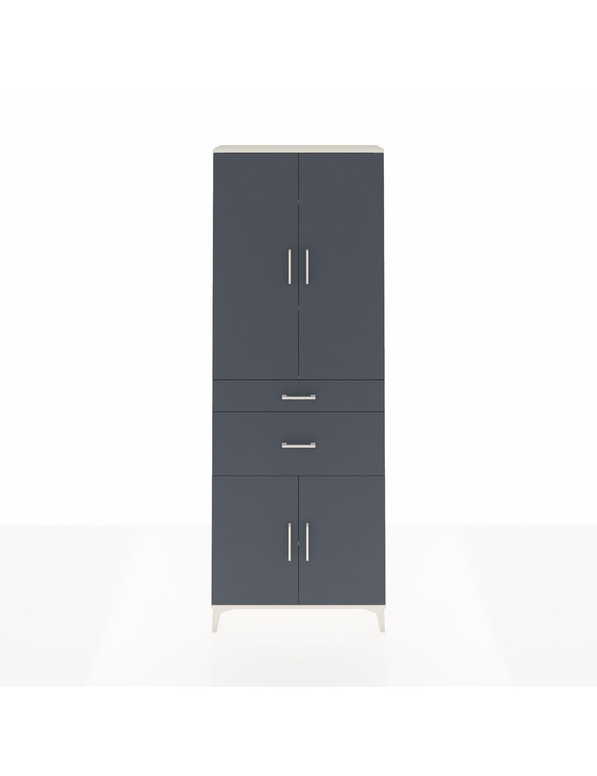 Arges Dolap 4 Raflı 2 Çekmeceli 4 Kapaklı 88x30x243 Aytaşı-Antrasit