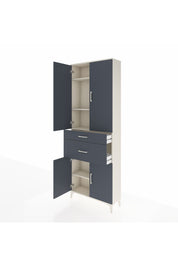 Arges Dolap 4 Raflı 2 Çekmeceli 4 Kapaklı 88x30x243 Aytaşı-Antrasit