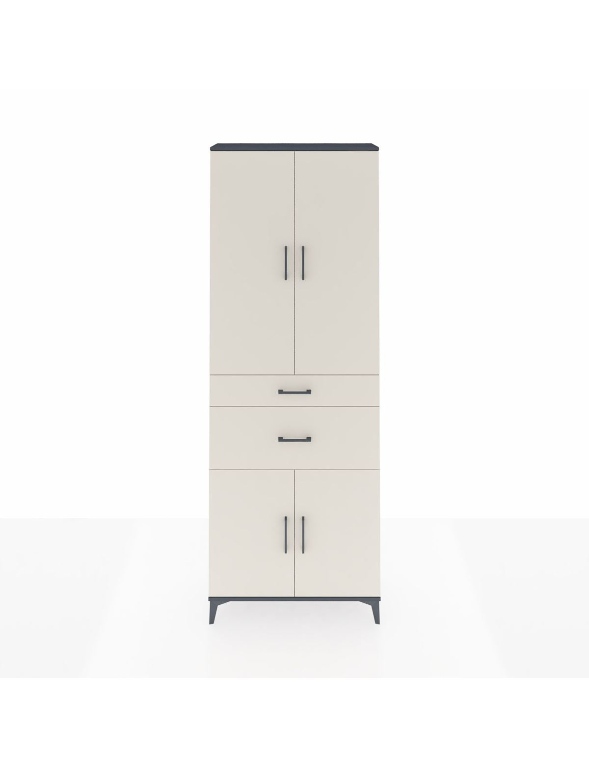 Arges Dolap 4 Raflı 2 Çekmeceli 4 Kapaklı 88x30x243 Antrasit-Aytaşı