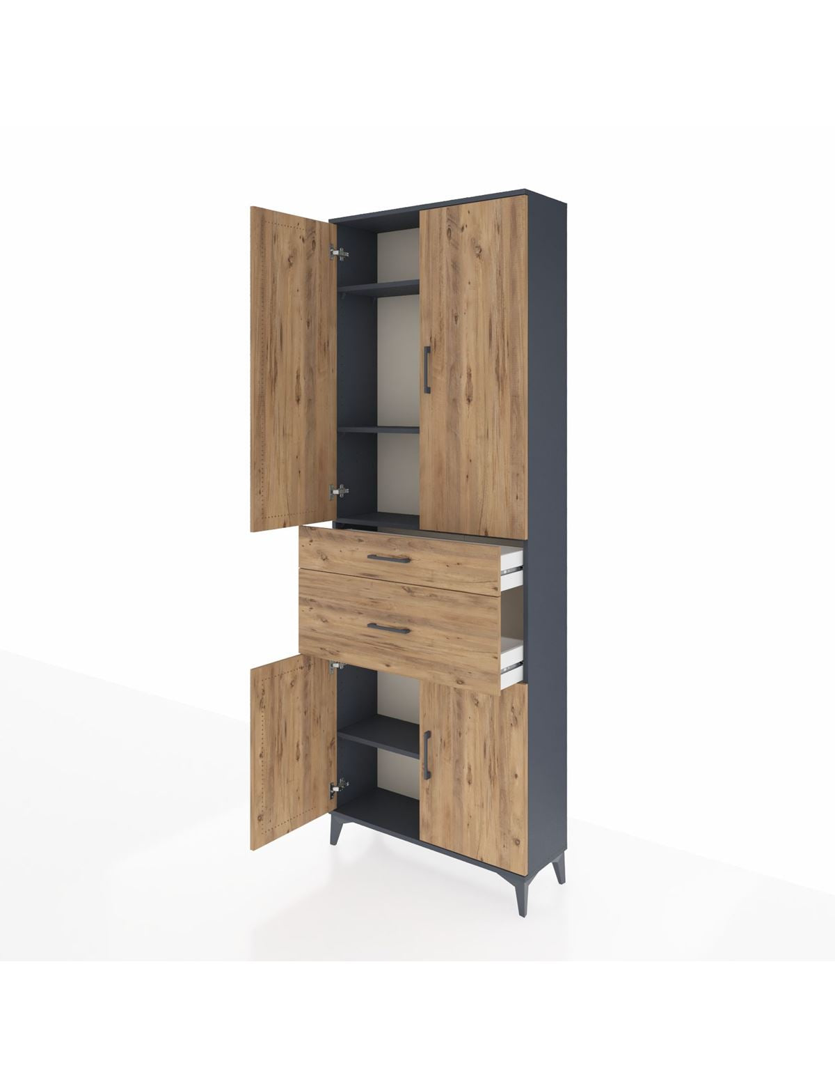 Arges Dolap 4 Raflı 2 Çekmeceli 4 Kapaklı 88x30x243 - S33M073V6A
