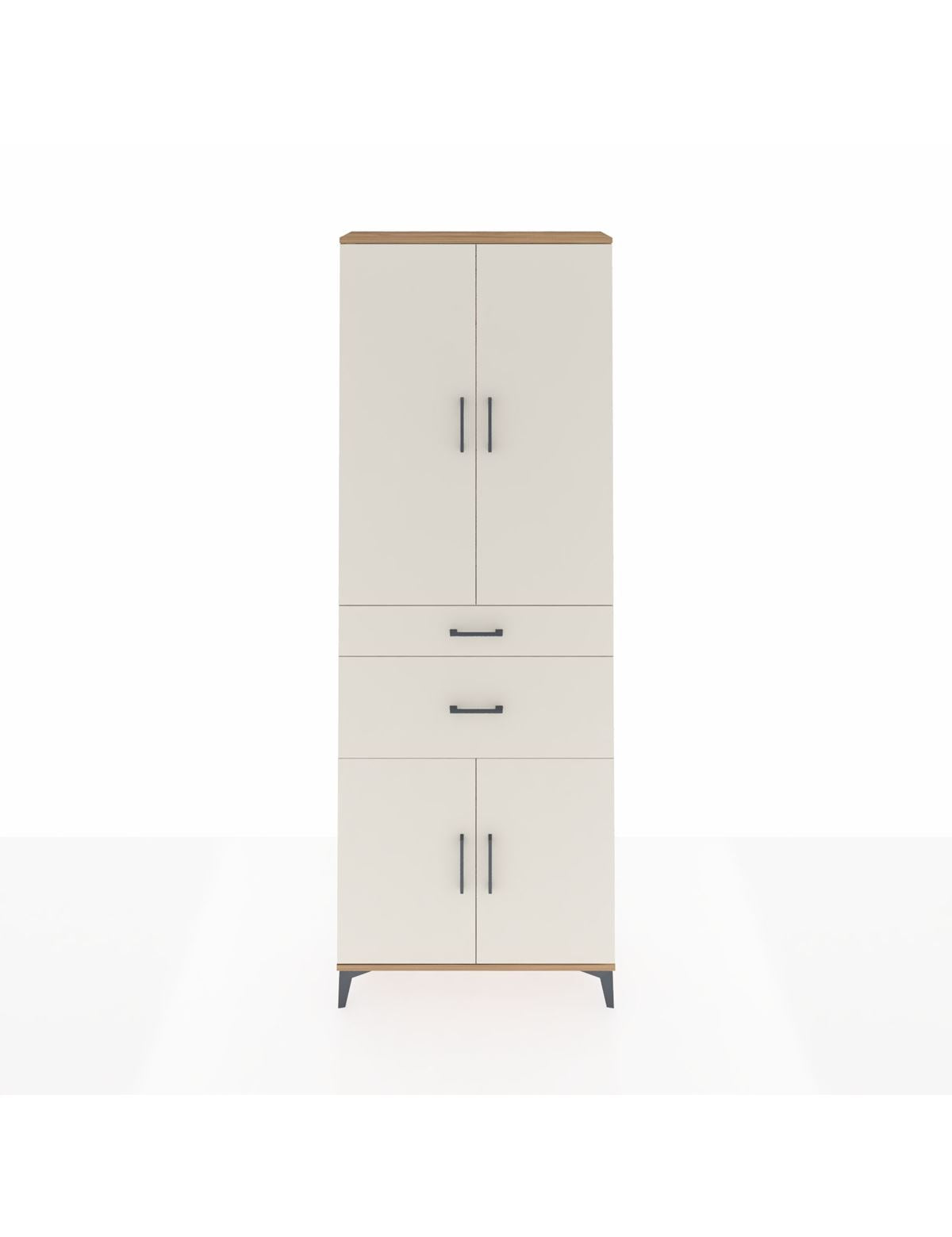 Arges Dolap 4 Raflı 2 Çekmeceli 4 Kapaklı 88x30x243 Çam-Aytaşı