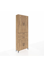 Arges Dolap 4 Raflı 2 Çekmeceli 4 Kapaklı 88x30x243 Çam-Çam