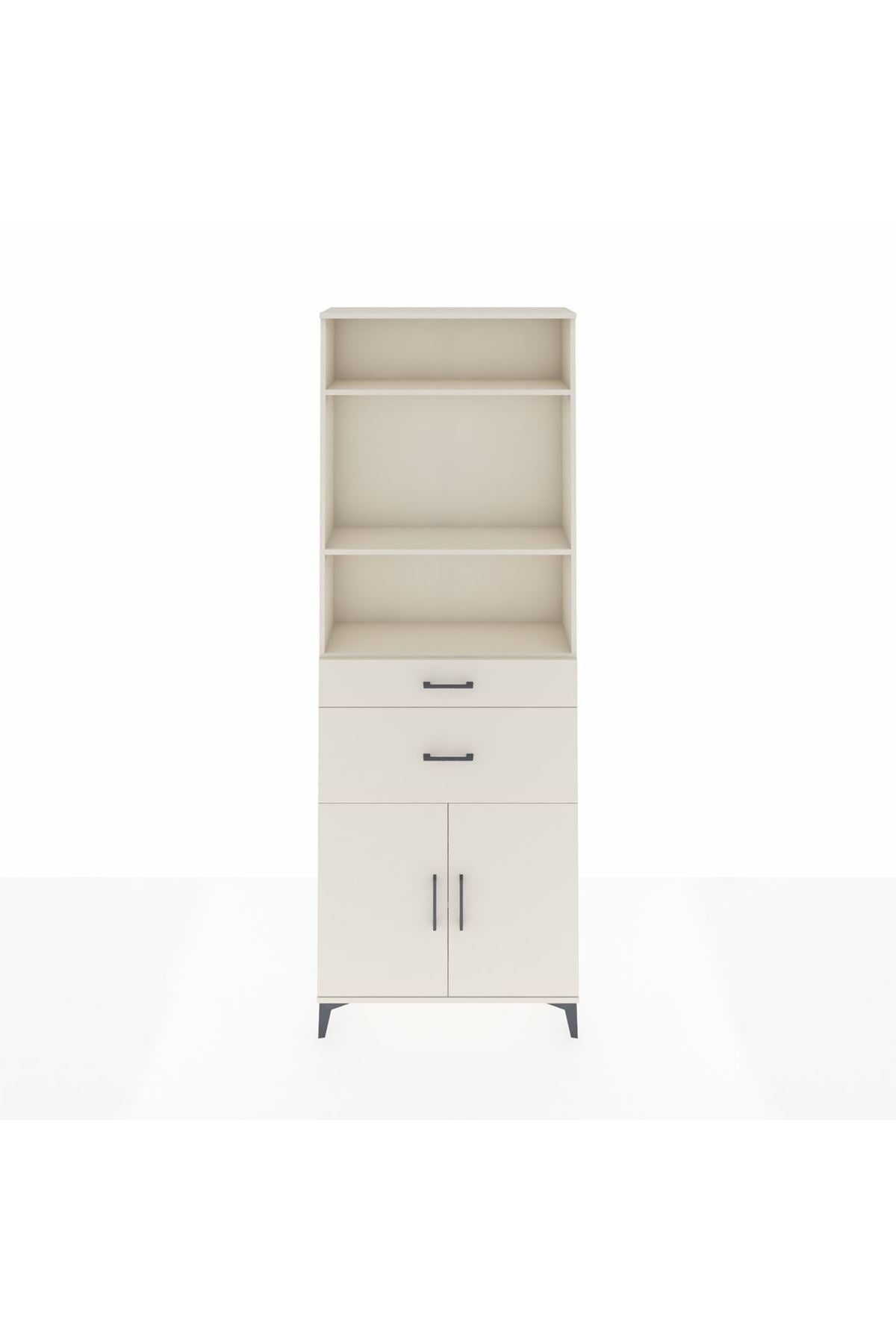 Arges Dolap 4 Raflı 2 Çekmeceli 2 Kapaklı 88x30x243 Aytaşı-Aytaşı