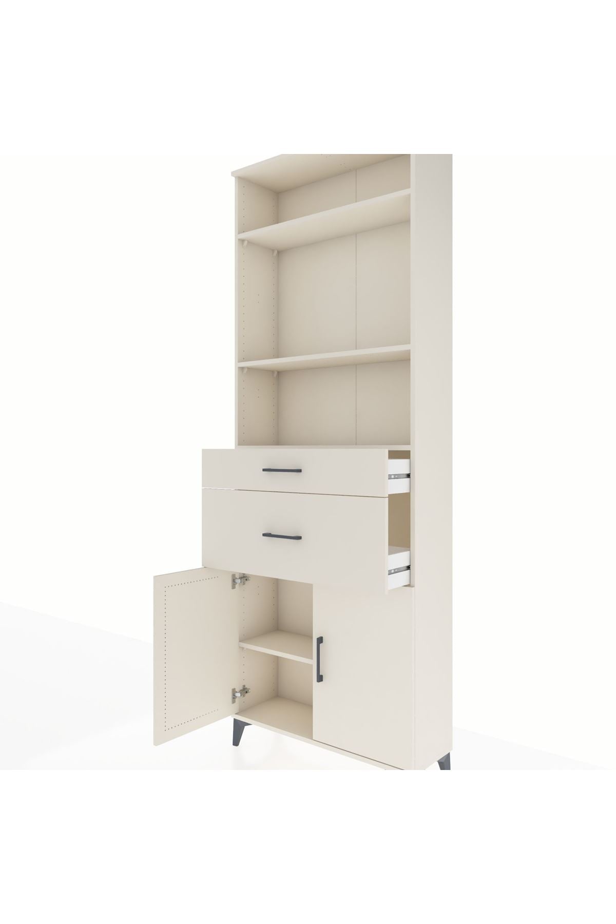 Arges Dolap 4 Raflı 2 Çekmeceli 2 Kapaklı 88x30x243 Aytaşı-Aytaşı