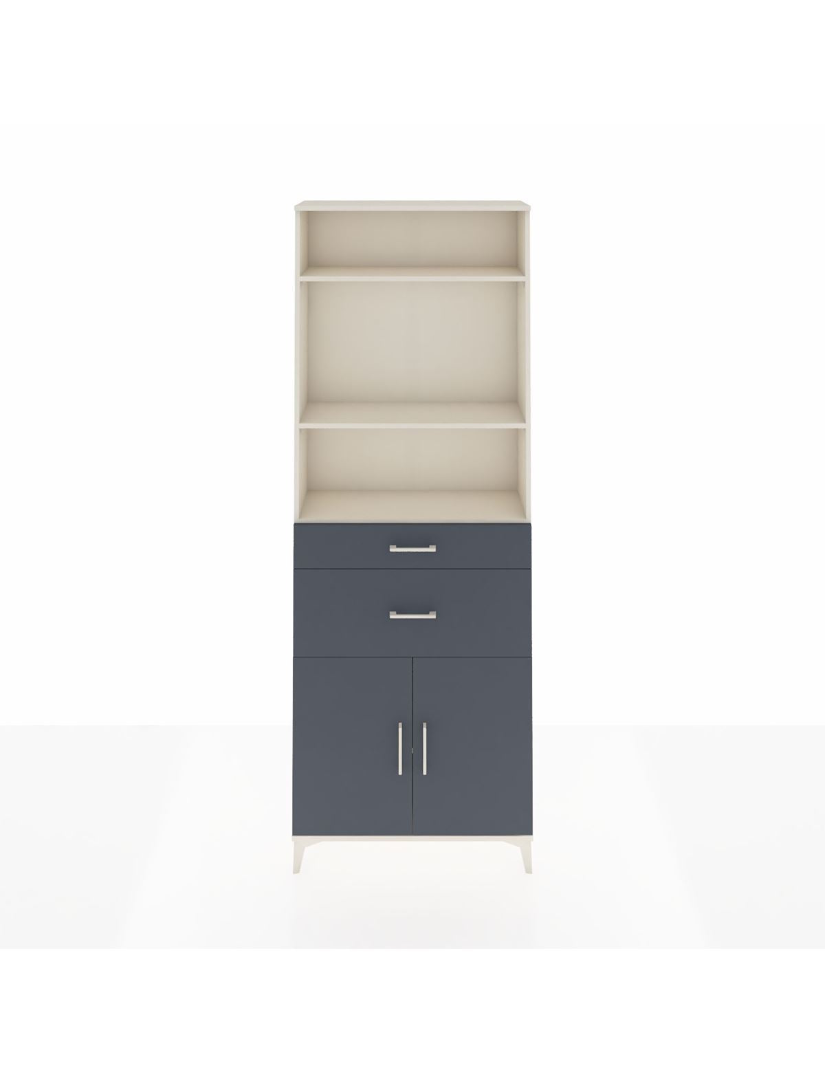 Arges Dolap 4 Raflı 2 Çekmeceli 2 Kapaklı 88x30x243 Aytaşı-Antrasit