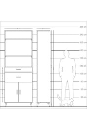Arges Dolap 4 Raflı 2 Çekmeceli 2 Kapaklı 88x30x243 Aytaşı-Çam