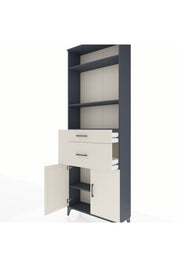 Arges Dolap 4 Raflı 2 Çekmeceli 2 Kapaklı 88x30x243 Antrasit-Aytaşı