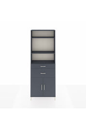 Arges Dolap 4 Raflı 2 Çekmeceli 2 Kapaklı 88x30x243 Antrasit-Antrasit