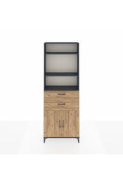 Arges Dolap 4 Raflı 2 Çekmeceli 2 Kapaklı 88x30x243 Antrasit-Çam