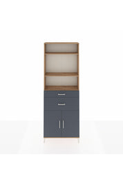 Arges Dolap 4 Raflı 2 Çekmeceli 2 Kapaklı 88x30x243 Çam-Antrasit