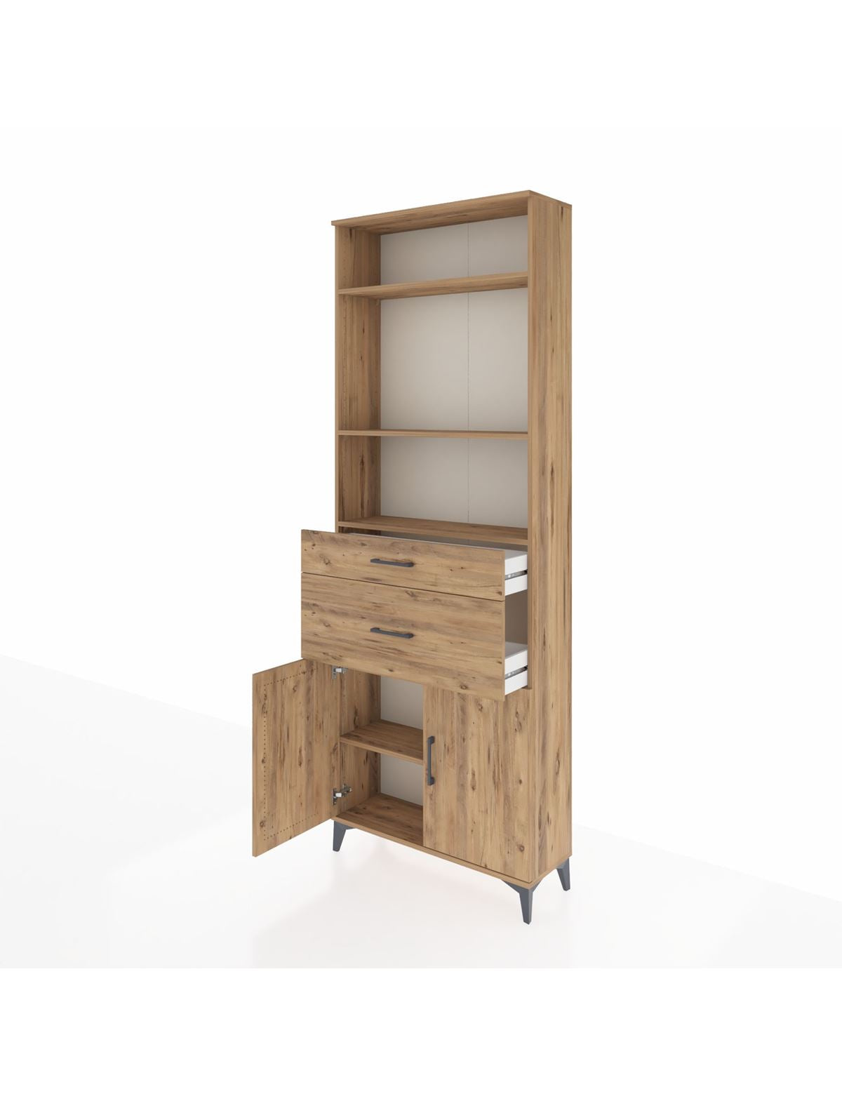 Arges Dolap 4 Raflı 2 Çekmeceli 2 Kapaklı 88x30x243 - S33M074V9A