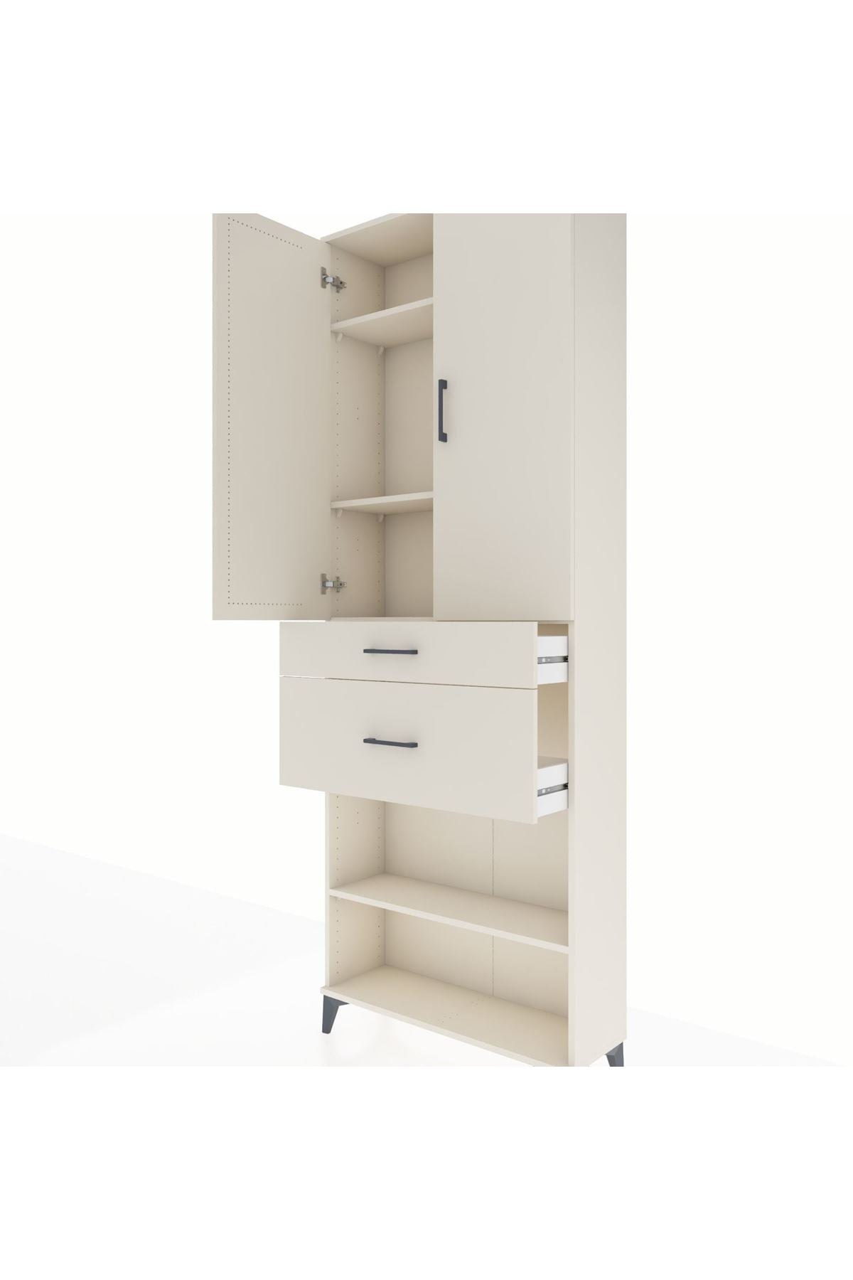 Arges Dolap 4 Raflı 2 Çekmeceli 2 Kapaklı 88x30x243 Aytaşı-Aytaşı