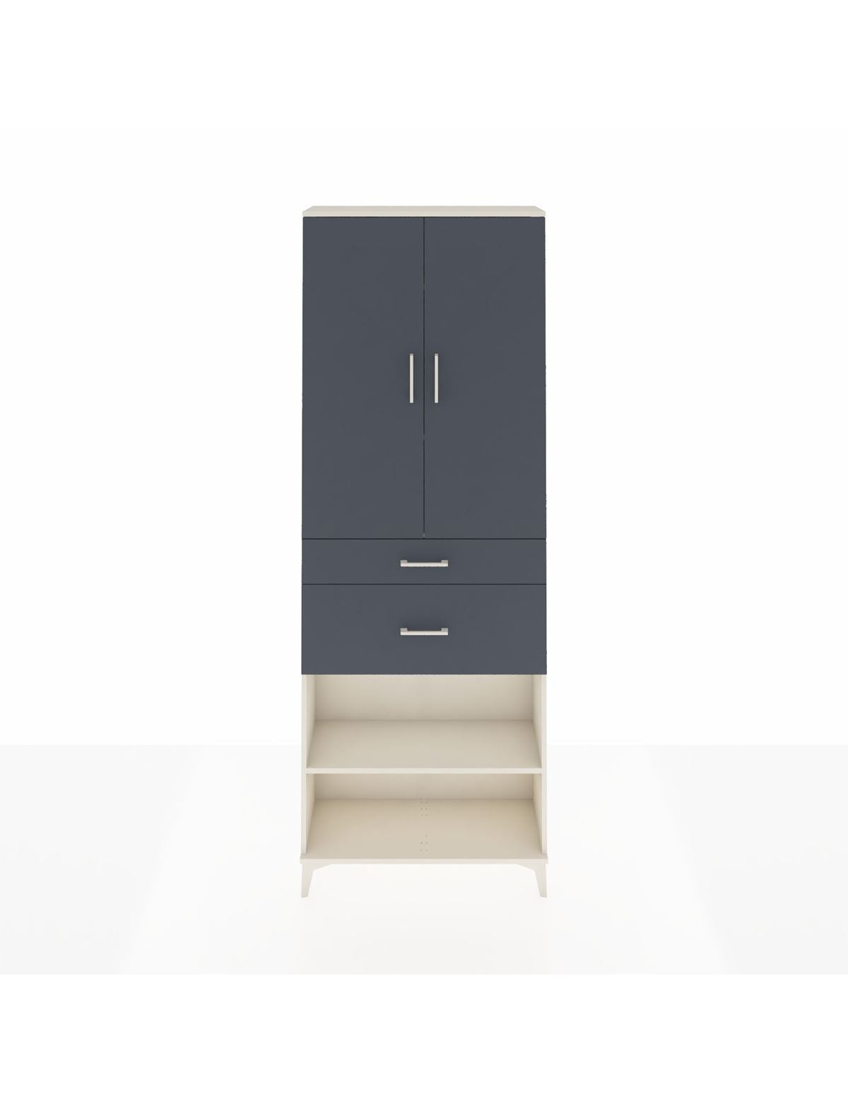 Arges Dolap 4 Raflı 2 Çekmeceli 2 Kapaklı 88x30x243 Aytaşı-Antrasit