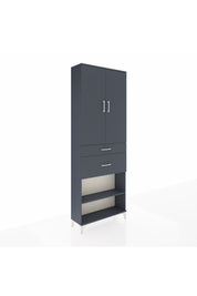 Arges Dolap 4 Raflı 2 Çekmeceli 2 Kapaklı 88x30x243 Antrasit-Antrasit