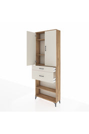 Arges Dolap 4 Raflı 2 Çekmeceli 2 Kapaklı 88x30x243 Çam-Aytaşı