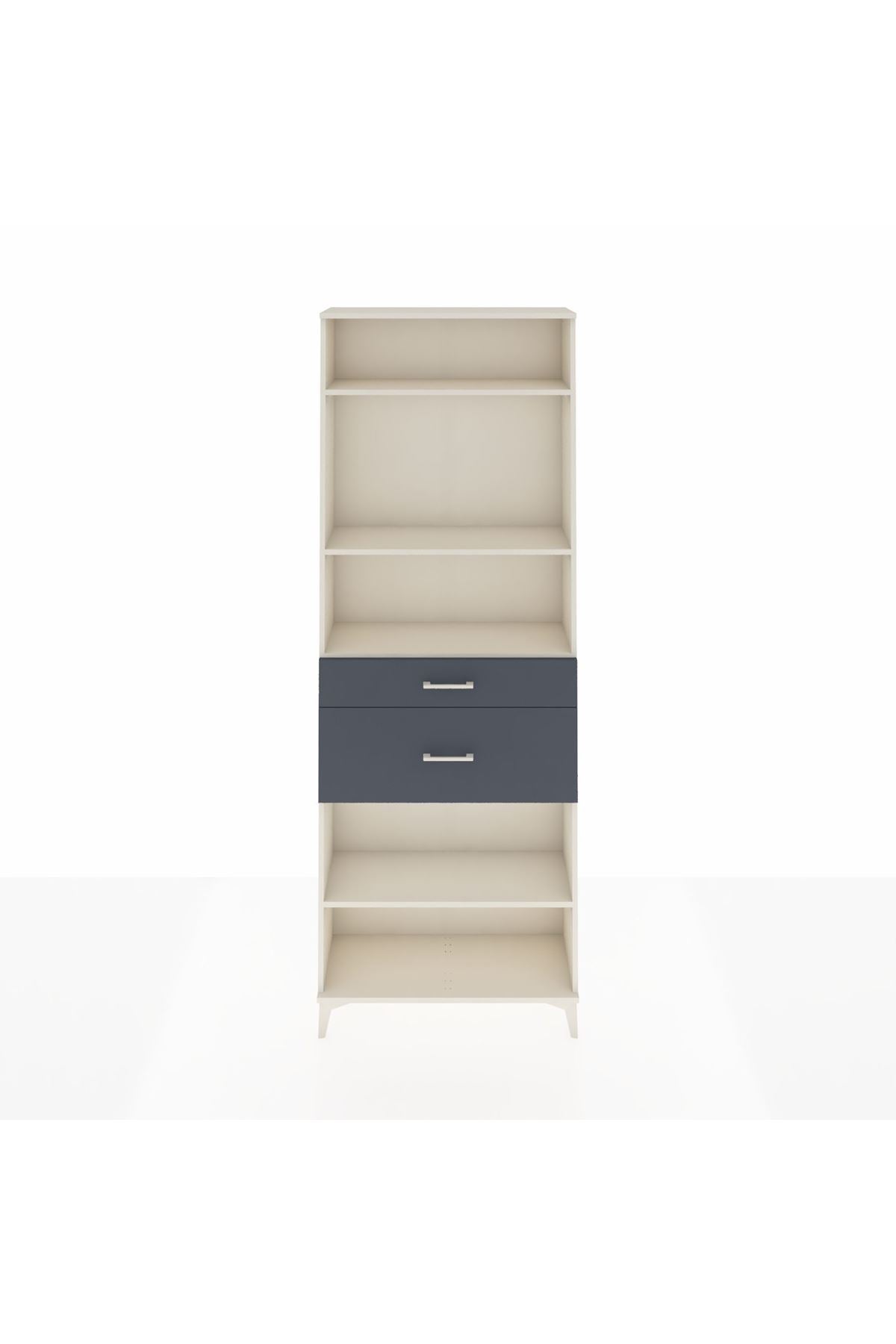 Arges Dolap 4 Raflı 2 Çekmeceli 88x30x243 Aytaşı-Antrasit