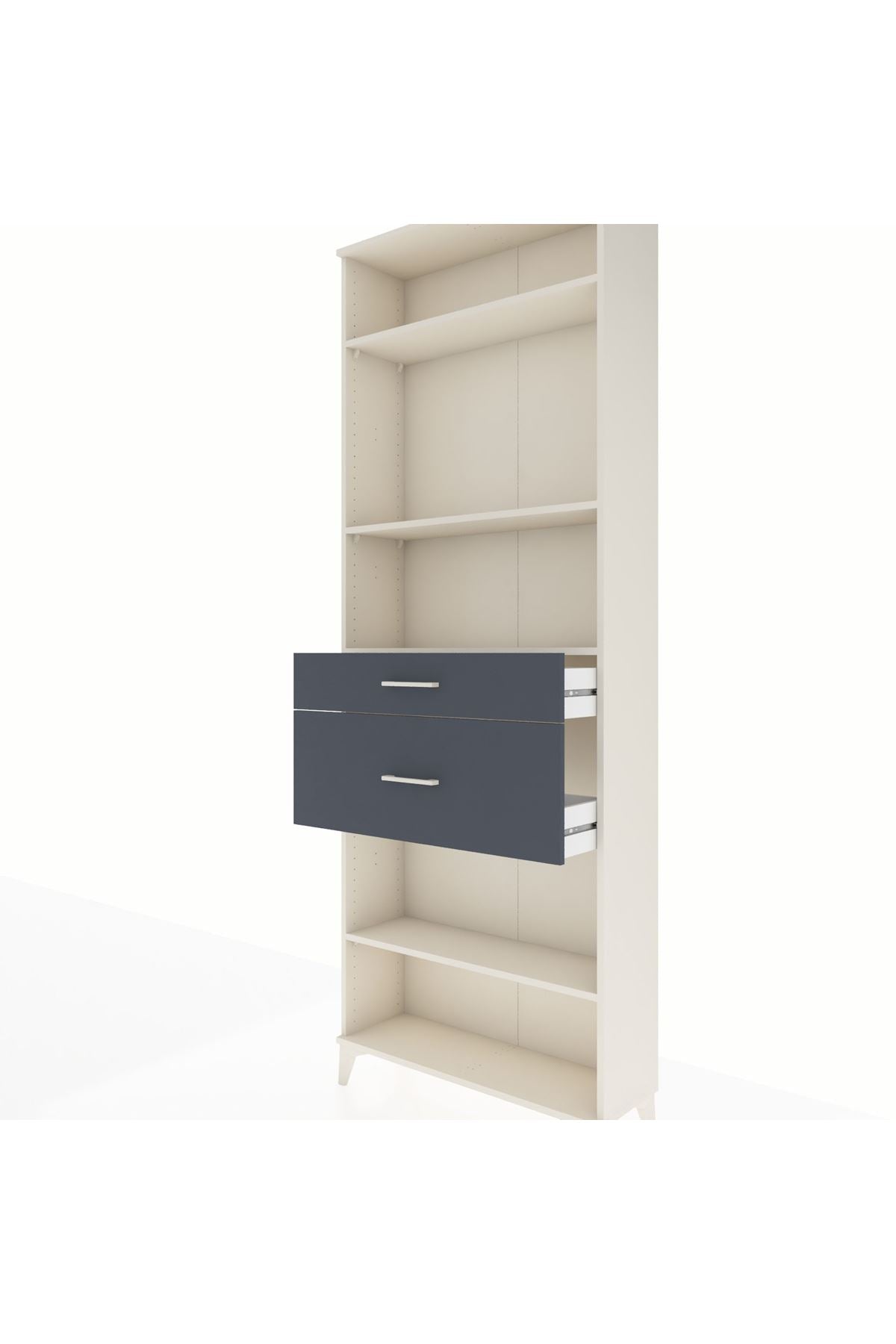 Arges Dolap 4 Raflı 2 Çekmeceli 88x30x243 Aytaşı-Antrasit