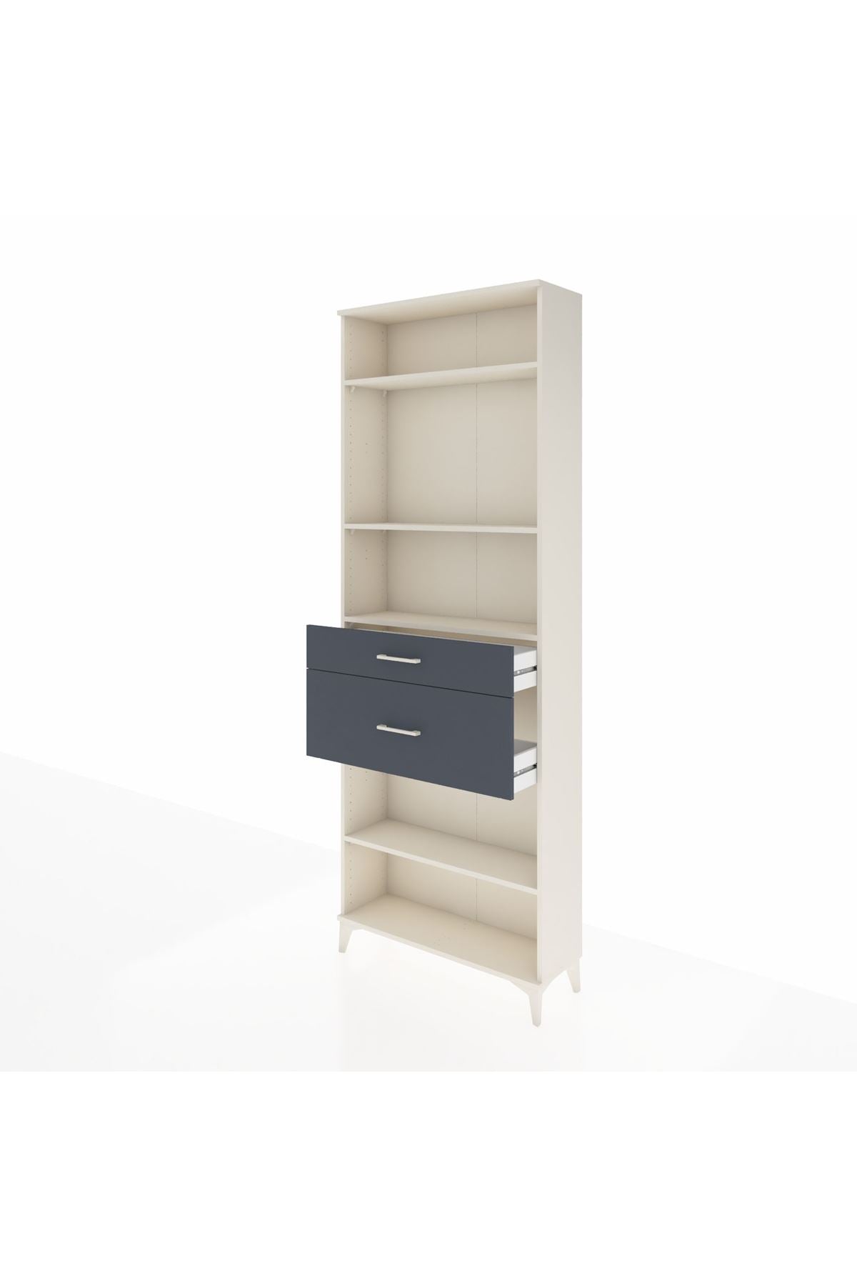 Arges Dolap 4 Raflı 2 Çekmeceli 88x30x243 Aytaşı-Antrasit