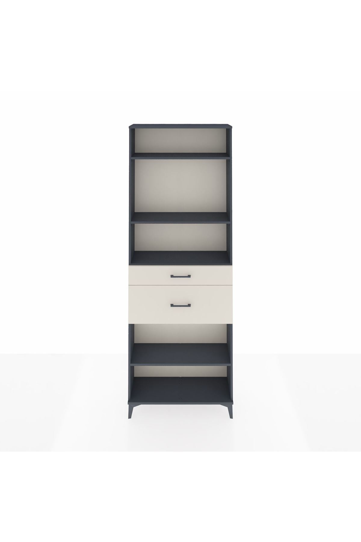 Arges Dolap 4 Raflı 2 Çekmeceli 88x30x243 Antrasit-Aytaşı