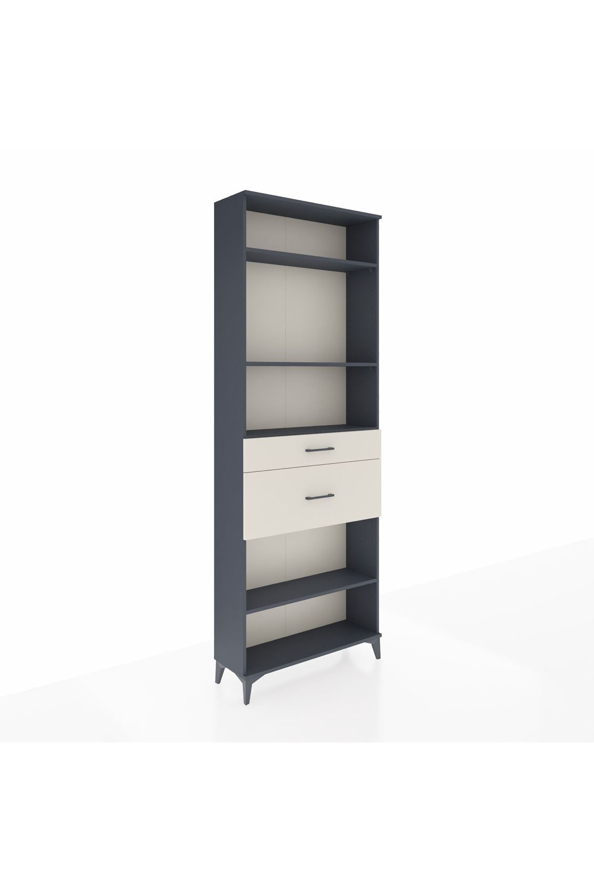 Arges Dolap 4 Raflı 2 Çekmeceli 88x30x243 Antrasit-Aytaşı