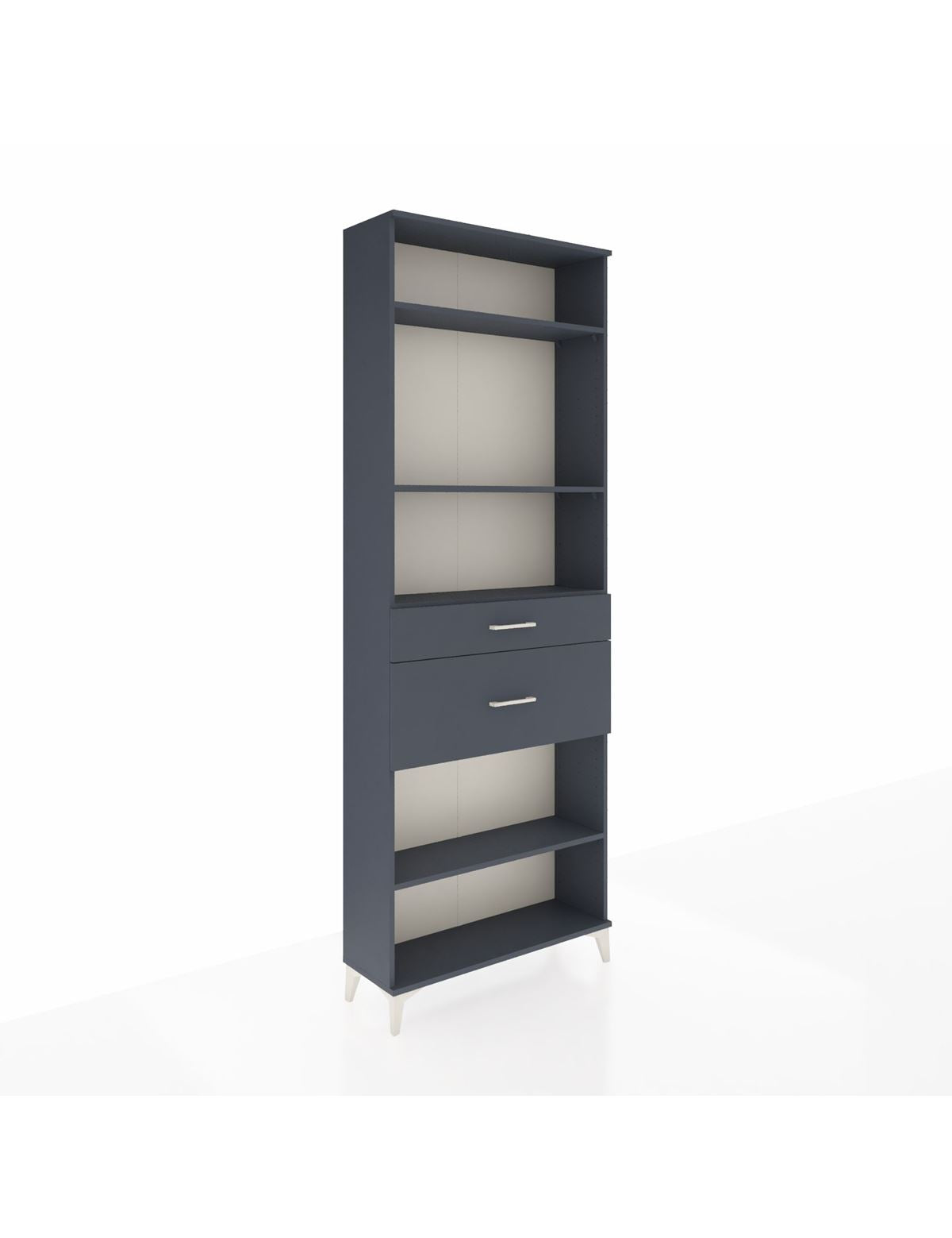 Arges Dolap 4 Raflı 2 Çekmeceli 88x30x243 Antrasit-Antrasit