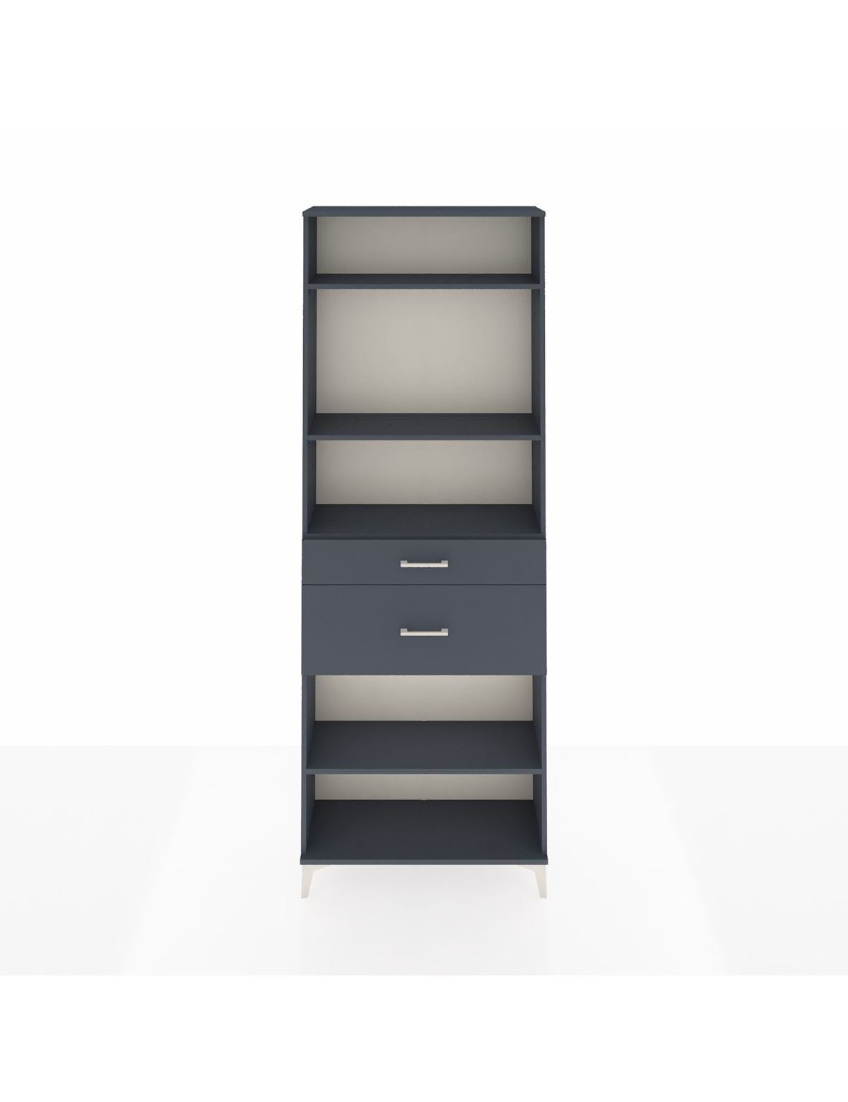 Arges Dolap 4 Raflı 2 Çekmeceli 88x30x243 Antrasit-Antrasit