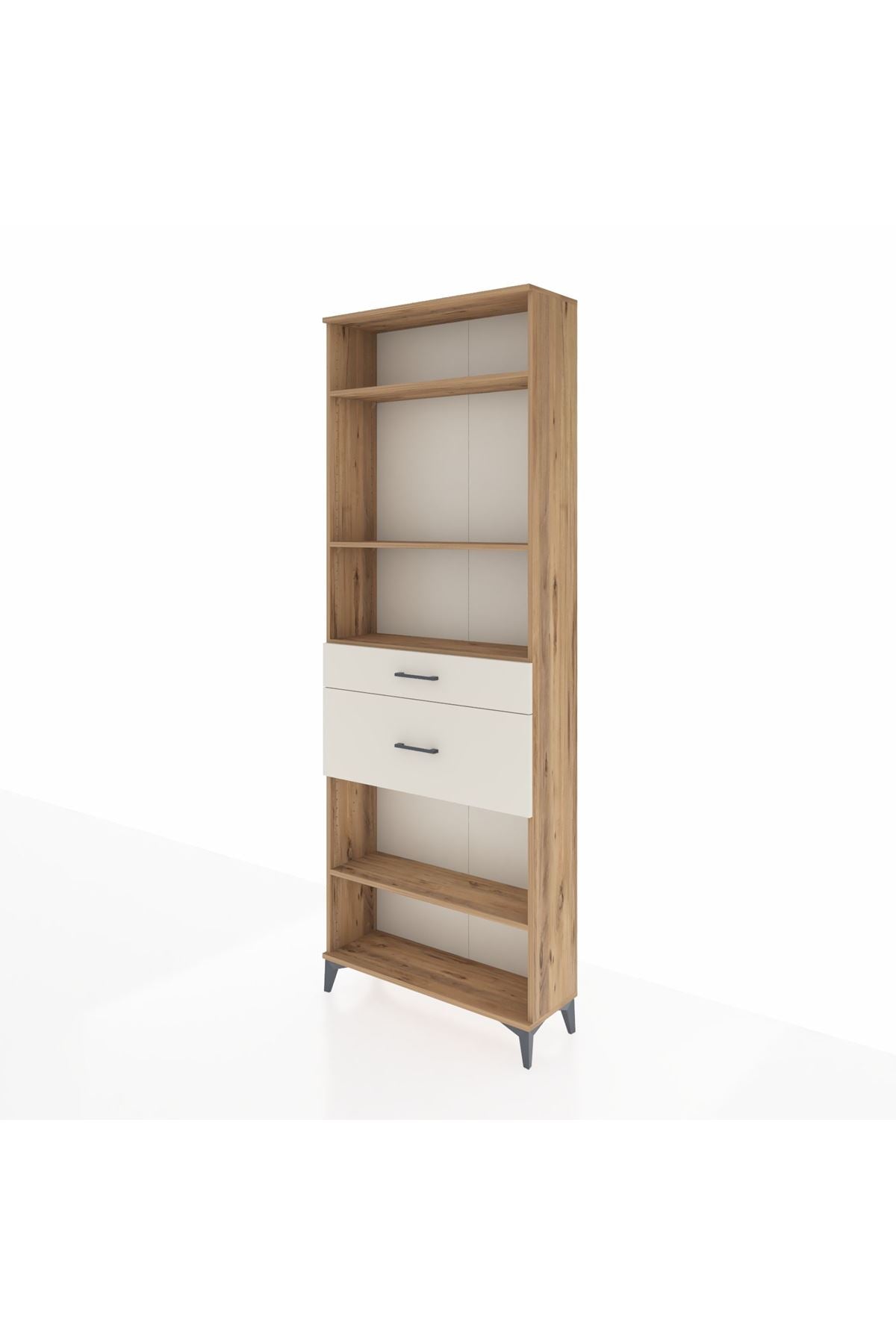 Arges Dolap 4 Raflı 2 Çekmeceli 88x30x243 Çam-Aytaşı