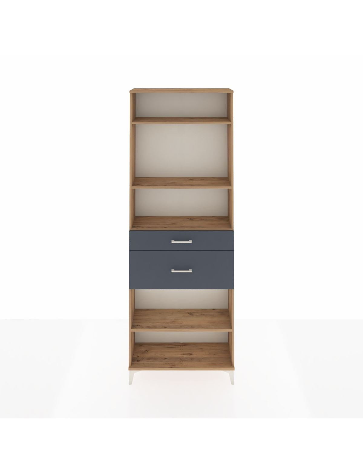 Arges Dolap 4 Raflı 2 Çekmeceli 88x30x243 Çam-Antrasit