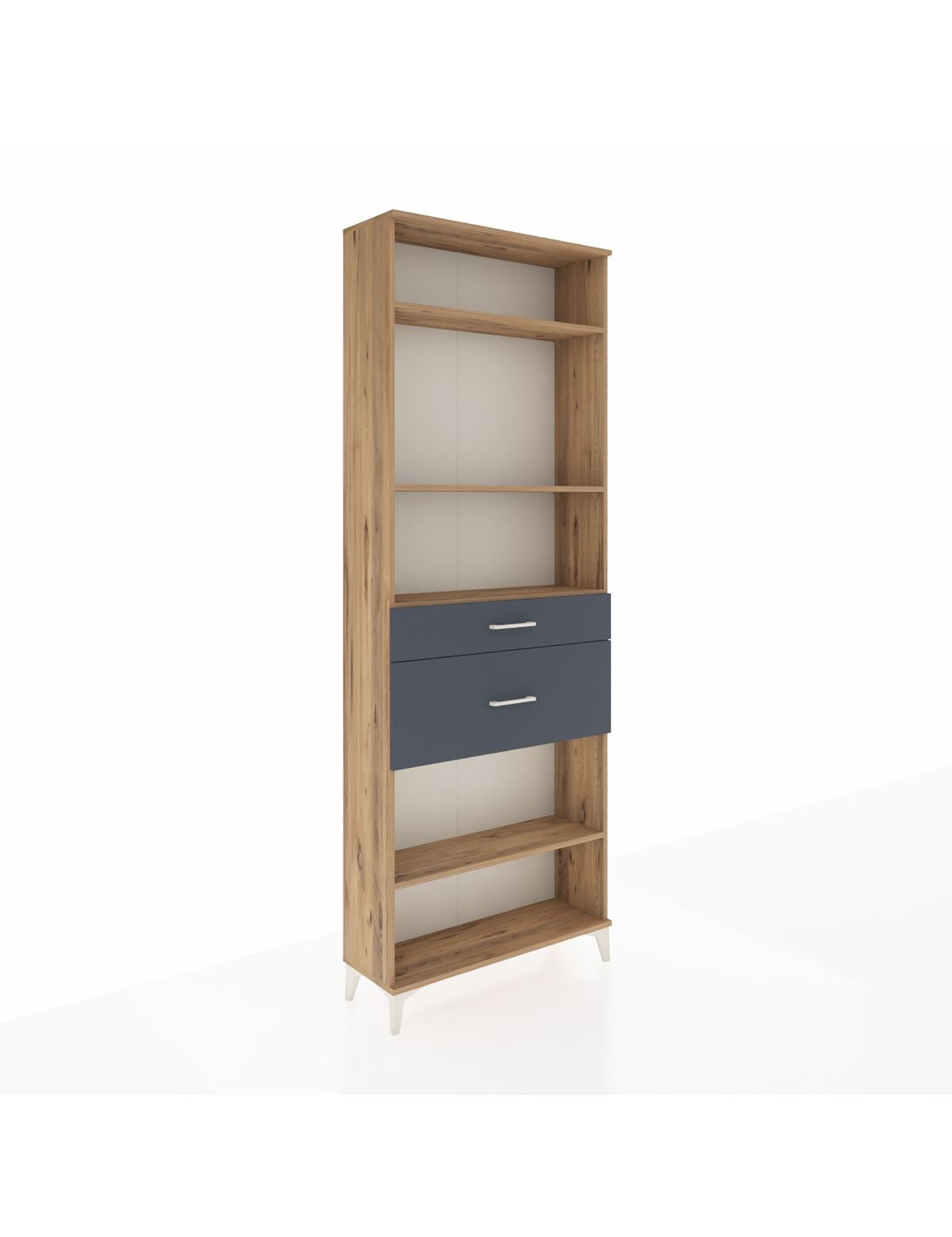 Arges Dolap 4 Raflı 2 Çekmeceli 88x30x243 Çam-Antrasit