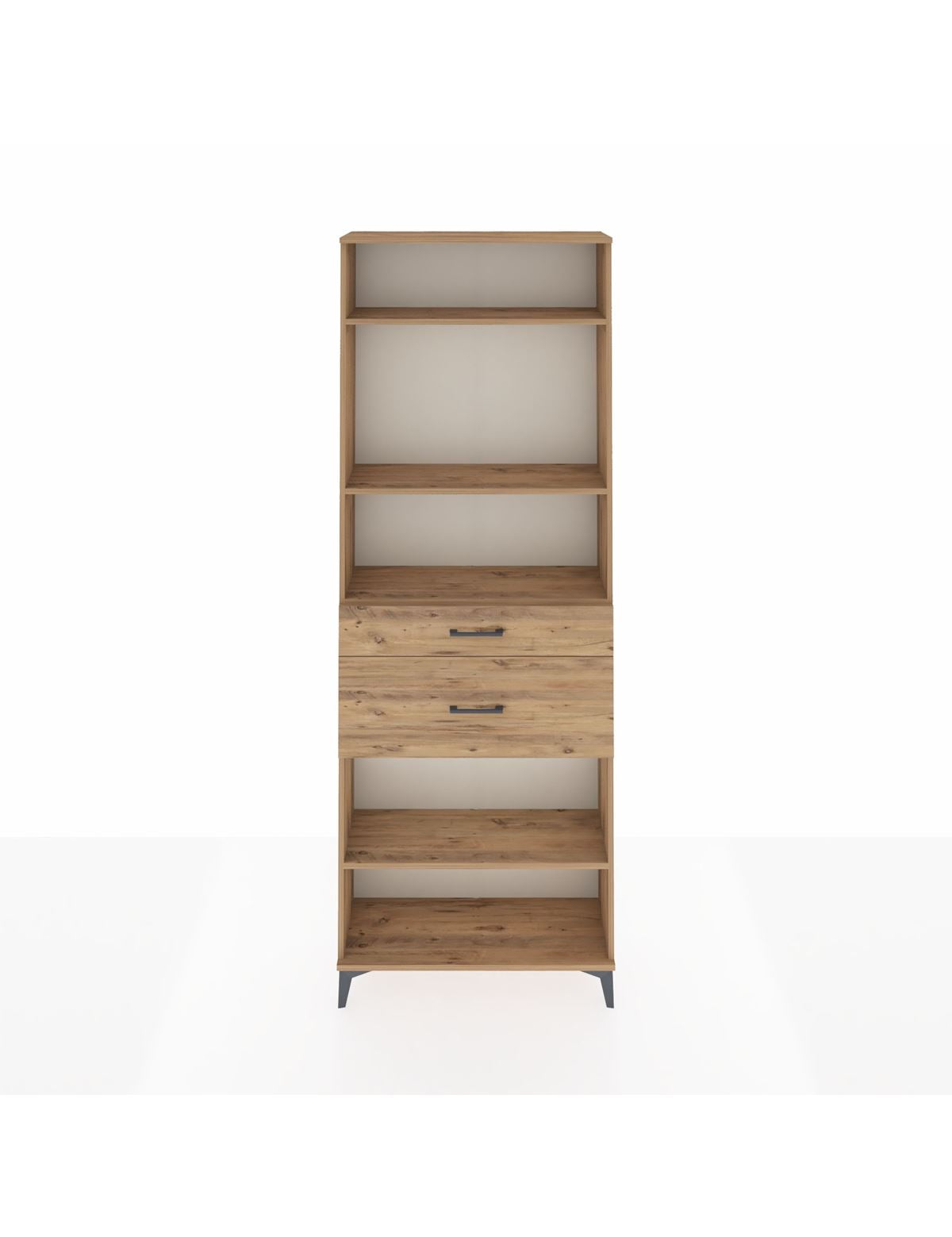 Arges Dolap 4 Raflı 2 Çekmeceli 88x30x243 Çam-Çam