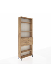 Arges Dolap 4 Raflı 2 Çekmeceli 88x30x243 Çam-Çam