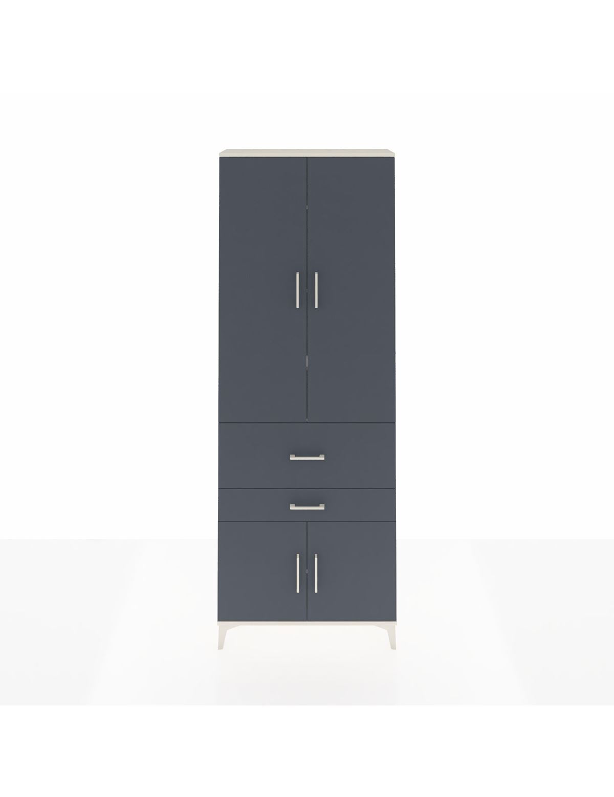 Arges Dolap 5 Raflı 2 Çekmeceli 4 Kapaklı 88x30x243 Aytaşı-Antrasit