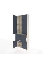 Arges Dolap 5 Raflı 2 Çekmeceli 4 Kapaklı 88x30x243 Aytaşı-Antrasit