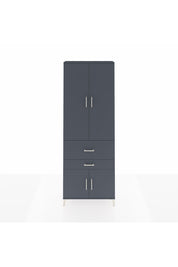 Arges Dolap 5 Raflı 2 Çekmeceli 4 Kapaklı 88x30x243 Antrasit-Antrasit