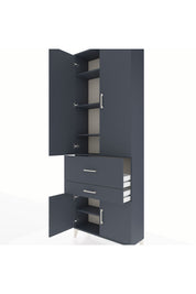 Arges Dolap 5 Raflı 2 Çekmeceli 4 Kapaklı 88x30x243 Antrasit-Antrasit