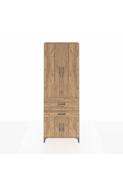 Arges Dolap 5 Raflı 2 Çekmeceli 4 Kapaklı 88x30x243 Çam-Çam