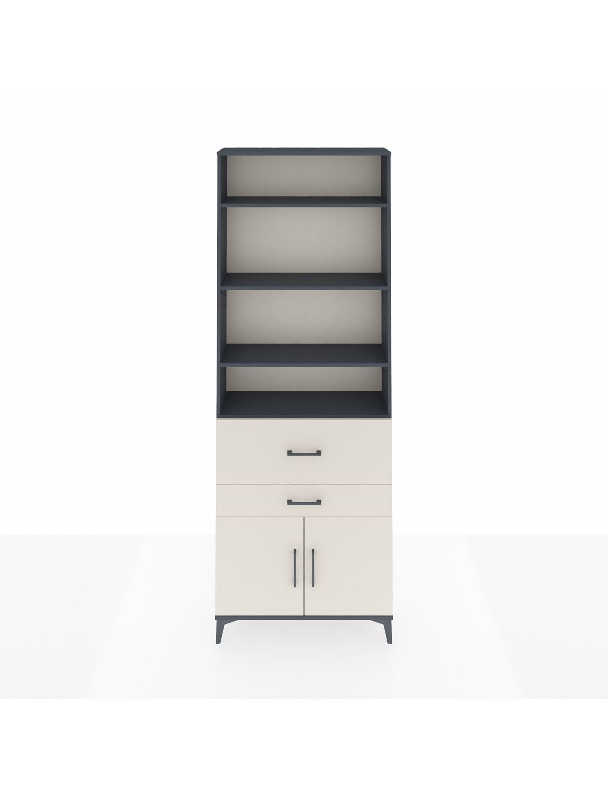 Arges Dolap 5 Raflı 2 Çekmeceli 2 Kapaklı 88x30x243 Antrasit-Aytaşı