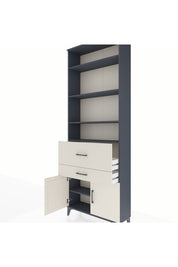 Arges Dolap 5 Raflı 2 Çekmeceli 2 Kapaklı 88x30x243 Antrasit-Aytaşı