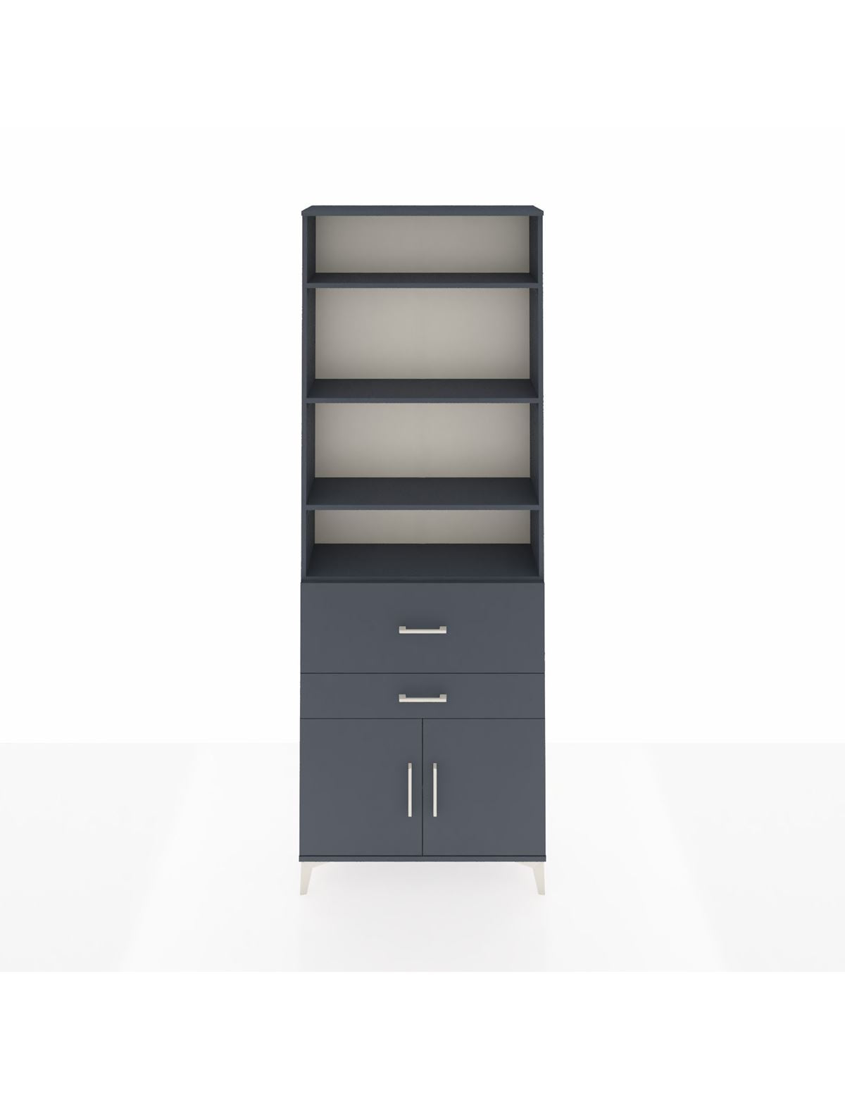 Arges Dolap 5 Raflı 2 Çekmeceli 2 Kapaklı 88x30x243 Antrasit-Antrasit