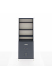 Arges Dolap 5 Raflı 2 Çekmeceli 2 Kapaklı 88x30x243 Antrasit-Antrasit