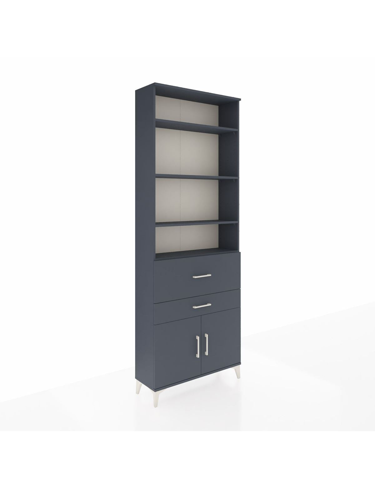 Arges Dolap 5 Raflı 2 Çekmeceli 2 Kapaklı 88x30x243 Antrasit-Antrasit