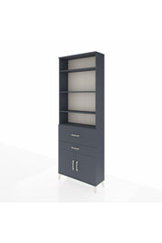 Arges Dolap 5 Raflı 2 Çekmeceli 2 Kapaklı 88x30x243 Antrasit-Antrasit