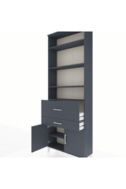 Arges Dolap 5 Raflı 2 Çekmeceli 2 Kapaklı 88x30x243 Antrasit-Antrasit