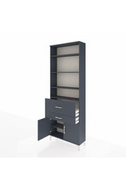 Arges Dolap 5 Raflı 2 Çekmeceli 2 Kapaklı 88x30x243 Antrasit-Antrasit