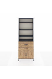Arges Dolap 5 Raflı 2 Çekmeceli 2 Kapaklı 88x30x243 Antrasit-Çam