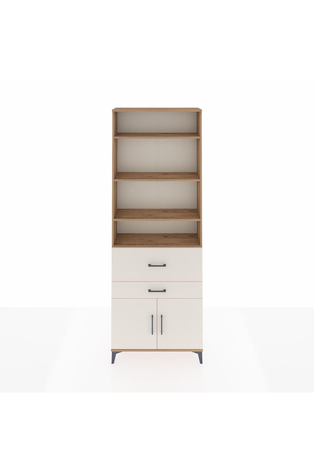 Arges Dolap 5 Raflı 2 Çekmeceli 2 Kapaklı 88x30x243 Çam-Aytaşı