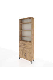 Arges Dolap 5 Raflı 2 Çekmeceli 2 Kapaklı 88x30x243 Çam-Çam