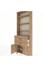 Arges Dolap 5 Raflı 2 Çekmeceli 2 Kapaklı 88x30x243 Çam-Çam