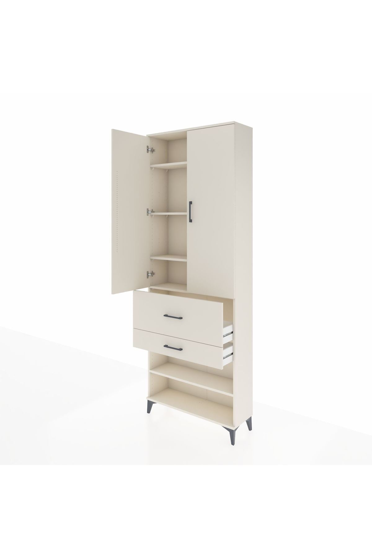 Arges Dolap 5 Raflı 2 Çekmeceli 2 Kapaklı 88x30x243 Aytaşı-Aytaşı