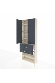 Arges Dolap 5 Raflı 2 Çekmeceli 2 Kapaklı 88x30x243 Aytaşı-Antrasit